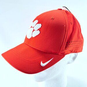 Nike Dri Fit Orange Clemson Tigers Paw Logo Fitted Baseball Hat Sz L / XL NWT